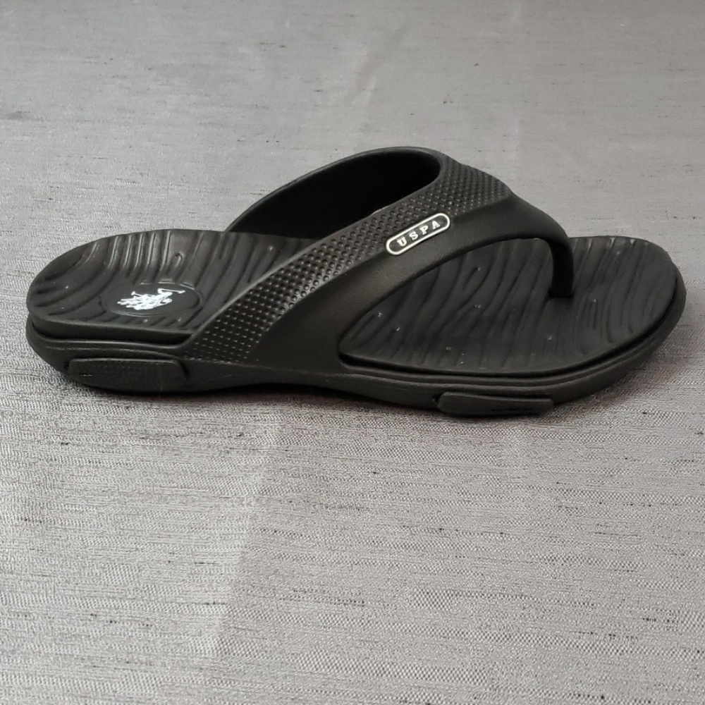 US Polo Assn. Mens Black Flip Flops Nwot - Picture 5 of 6